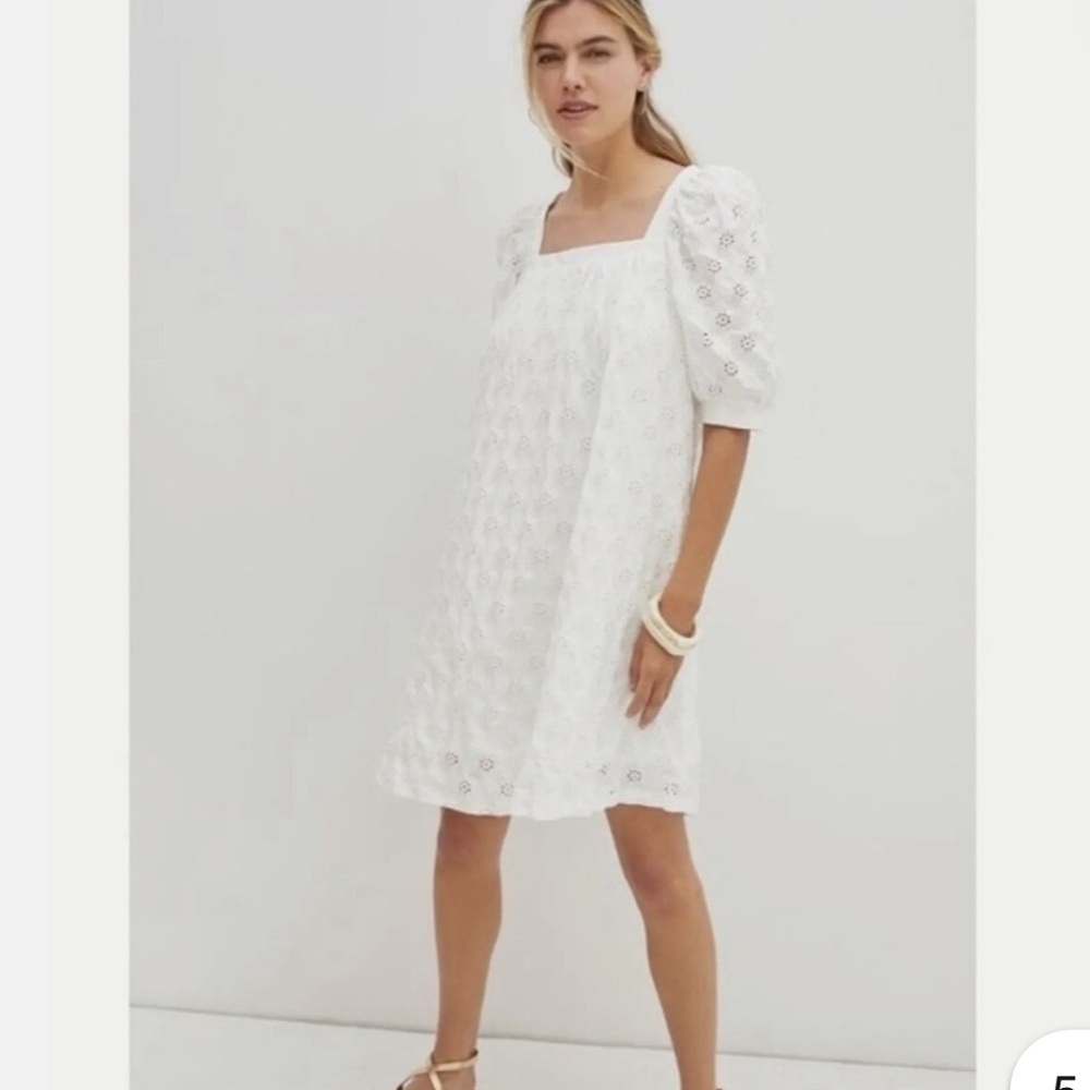 Anthropologie Maeve Eyelet Mini Dress Size XS - Picture 2 of 7